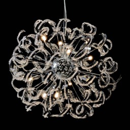 Twirl 12 Light Chrome Pendant Ceiling Light - thumbnail 4