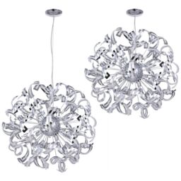 Twirl 12 Light Chrome Pendant Ceiling Light - thumbnail 5