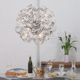 Twirl 12 Light Chrome Pendant Ceiling Light - thumbnail 6