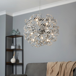Twirl 12 Light Chrome Pendant Ceiling Light - thumbnail 7