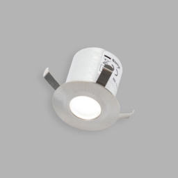 Circular Recessed Cool LED Kitchen Plinth and Outdoor Decking Light - Brushed Steel - thumbnail 2