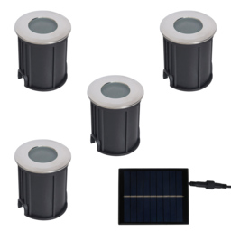 Harold Outdoor Solar LED Recessed Deck Light Kit - Black - thumbnail 8