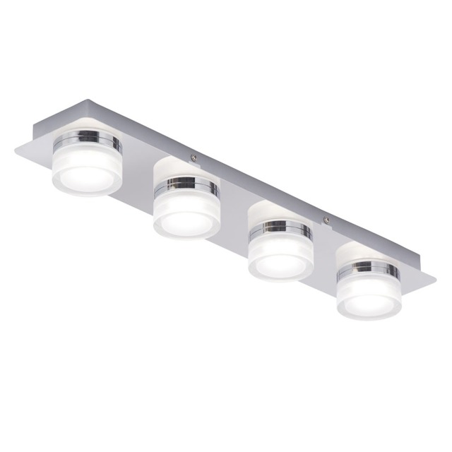 Bolton Bathroom 4 Light LED Flush Ceiling Spotlight Bar - Chrome