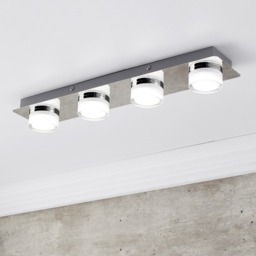 Bolton Bathroom 4 Light LED Flush Ceiling Spotlight Bar - Chrome - thumbnail 5
