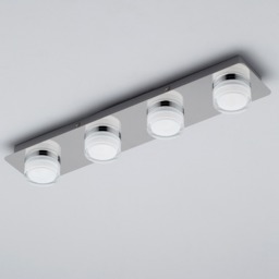 Bolton Bathroom 4 Light LED Flush Ceiling Spotlight Bar - Chrome - thumbnail 3