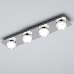 Bolton Bathroom 4 Light LED Flush Ceiling Spotlight Bar - Chrome - thumbnail 2