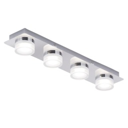 Bolton Bathroom 4 Light LED Flush Ceiling Spotlight Bar - Chrome - thumbnail 1