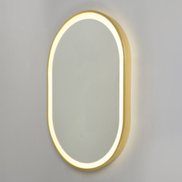 Aves 20 Watt Oval CCT Bathroom Mirror with Touch Demist - Satin Brass - thumbnail 2