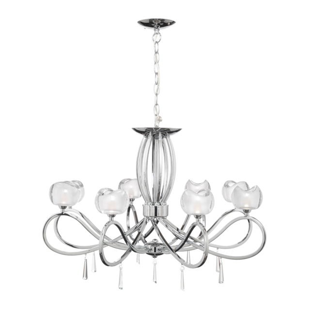 Marta 8 Light Glass Ceiling Light - Chrome - image 1