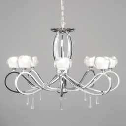 Marta 8 Light Glass Ceiling Light - Chrome - thumbnail 2