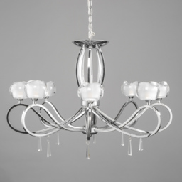 Marta 8 Light Glass Ceiling Light - Chrome - thumbnail 3