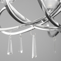 Marta 8 Light Glass Ceiling Light - Chrome - thumbnail 4