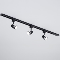 1 metre Track Light Kit with 3 Harlem Heads and LED Bulbs - Black - thumbnail 3
