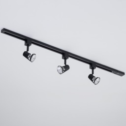1 metre Track Light Kit with 3 Harlem Heads and LED Bulbs - Black - thumbnail 4