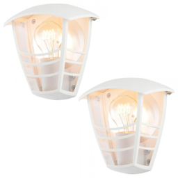 2 Pack of Francis Outdoor 1 Light Die Cast Half Wall Lanterns - White - thumbnail 1