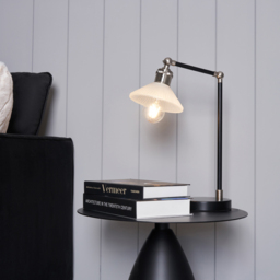 Aya 1 Light Industrial Table Lamp - Satin Nickel - thumbnail 7