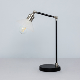 Aya 1 Light Industrial Table Lamp - Satin Nickel - thumbnail 3