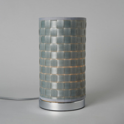 Sovin Cylindrical Table Lamp with Silver Shade - Chrome - thumbnail 2