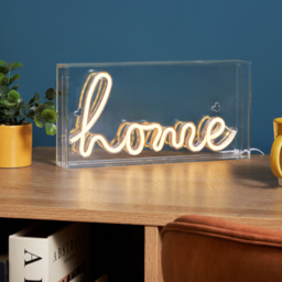 Glow LED Home Acrylic Neon Style Light Box - White - thumbnail 5