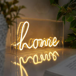 Glow LED Home Acrylic Neon Style Light Box - White - thumbnail 6