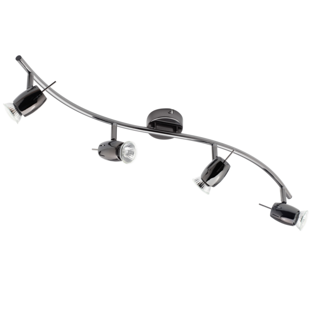 Frank 4 Light Wavy Ceiling Spotlight Bar - Black Nickel - image 1
