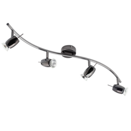 Frank 4 Light Wavy Ceiling Spotlight Bar - Black Nickel - thumbnail 1