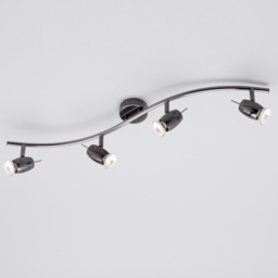 Frank 4 Light Wavy Ceiling Spotlight Bar - Black Nickel - thumbnail 2