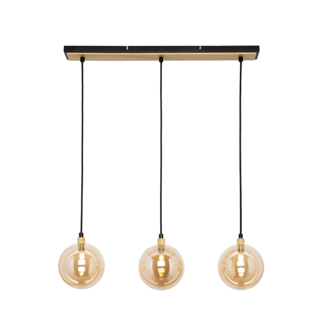 Melior Industrial 3 Light Ceiling Diner Pendant - Black - image 1