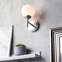 Preston 1 Light Bathroom Globe Wall Light - Chrome - thumbnail 6