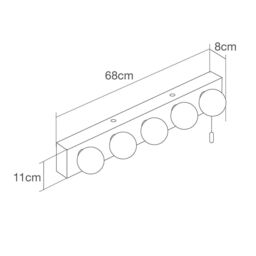 Tasmieno 5 Light Hollywood Style Bathroom Wall Light – Chrome - thumbnail 6