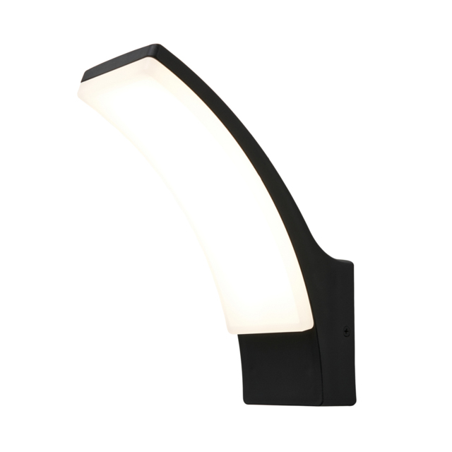 Bengle 12 Watt LED Curved Outdoor Wall Light - Black - image 1