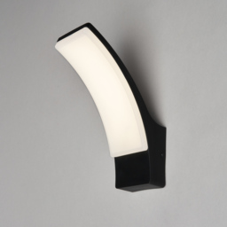 Bengle 12 Watt LED Curved Outdoor Wall Light - Black - thumbnail 2