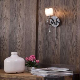 Marta 1 Light Pull Cord Wall Light - Chrome - thumbnail 2