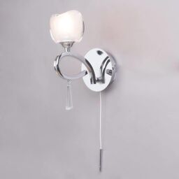 Marta 1 Light Pull Cord Wall Light - Chrome - thumbnail 4