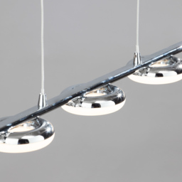 Halo LED 5 Light Acrylic Disc Diner Ceiling Pendant - Chrome - thumbnail 4