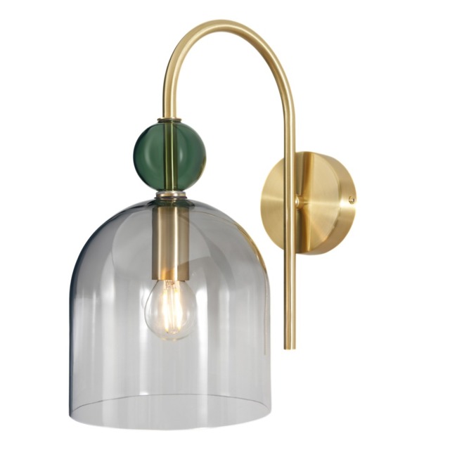 Visconte Vietri 1 Light Wall Light with Glass Shade - Satin Brass - image 1