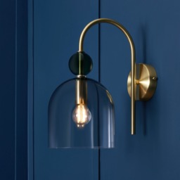 Visconte Vietri 1 Light Wall Light with Glass Shade - Satin Brass - thumbnail 5