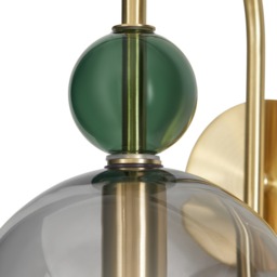 Visconte Vietri 1 Light Wall Light with Glass Shade - Satin Brass - thumbnail 9