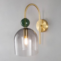 Visconte Vietri 1 Light Wall Light with Glass Shade - Satin Brass - thumbnail 2