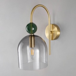 Visconte Vietri 1 Light Wall Light with Glass Shade - Satin Brass - thumbnail 3
