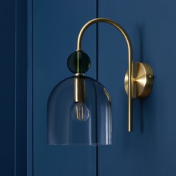 Visconte Vietri 1 Light Wall Light with Glass Shade - Satin Brass - thumbnail 6
