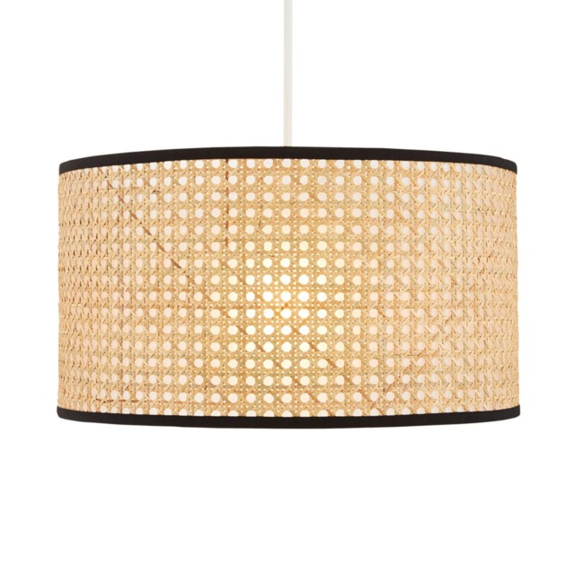 Grace Rattan Easy to Fit Cylinder Lamp Shade - Natural - image 1