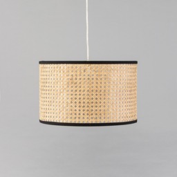 Grace Rattan Easy to Fit Cylinder Lamp Shade - Natural - thumbnail 3