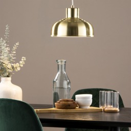 1 Light Diner Ceiling Pendant - Satin Brass - thumbnail 4