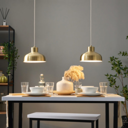 1 Light Diner Ceiling Pendant - Satin Brass - thumbnail 5