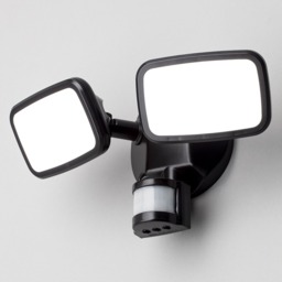 Alma Twin 20 Watt LED Outdoor Flood Light with PIR Sensor - Black - thumbnail 2