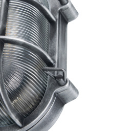 Remy 1 Light Outdoor Caged Oval Bulkhead Wall Light - Silver - thumbnail 6