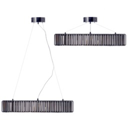 7 Light Oblong Chisel Bar Ceiling Pendant - Smoke - thumbnail 2