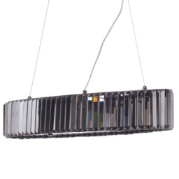 7 Light Oblong Chisel Bar Ceiling Pendant - Smoke - thumbnail 1