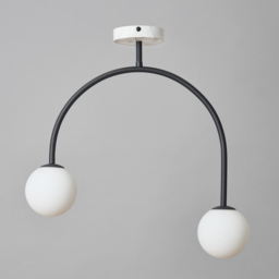 Darl 2 Light Semi Flush Ceiling Light and Floor Lamp - Black - thumbnail 9